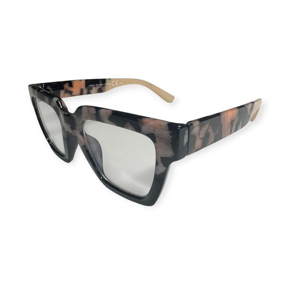 Peepers Take a Bow Tortoise Shell Eyeglasses Blue Light Large Frames Rectangle